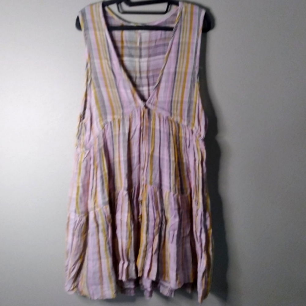 Free People Freebird Striped Tiered Dress